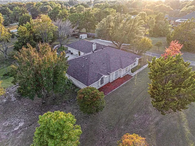 an aerial view of a house