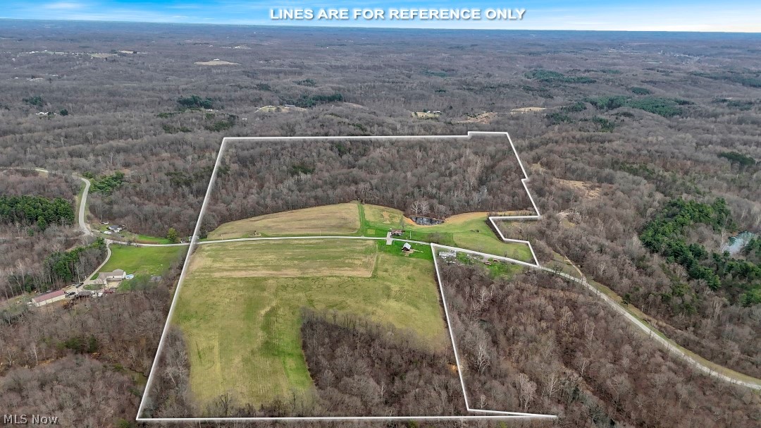 5502 Dutch Ridge Road New Straitsville, OH 43766 - Photo 2 of 49 View of property location with a heavily wooded area and property boundaries highlighted