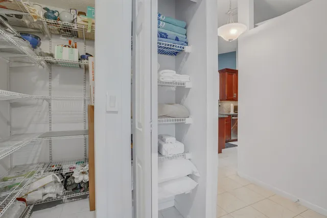 a view of an empty walk in closet