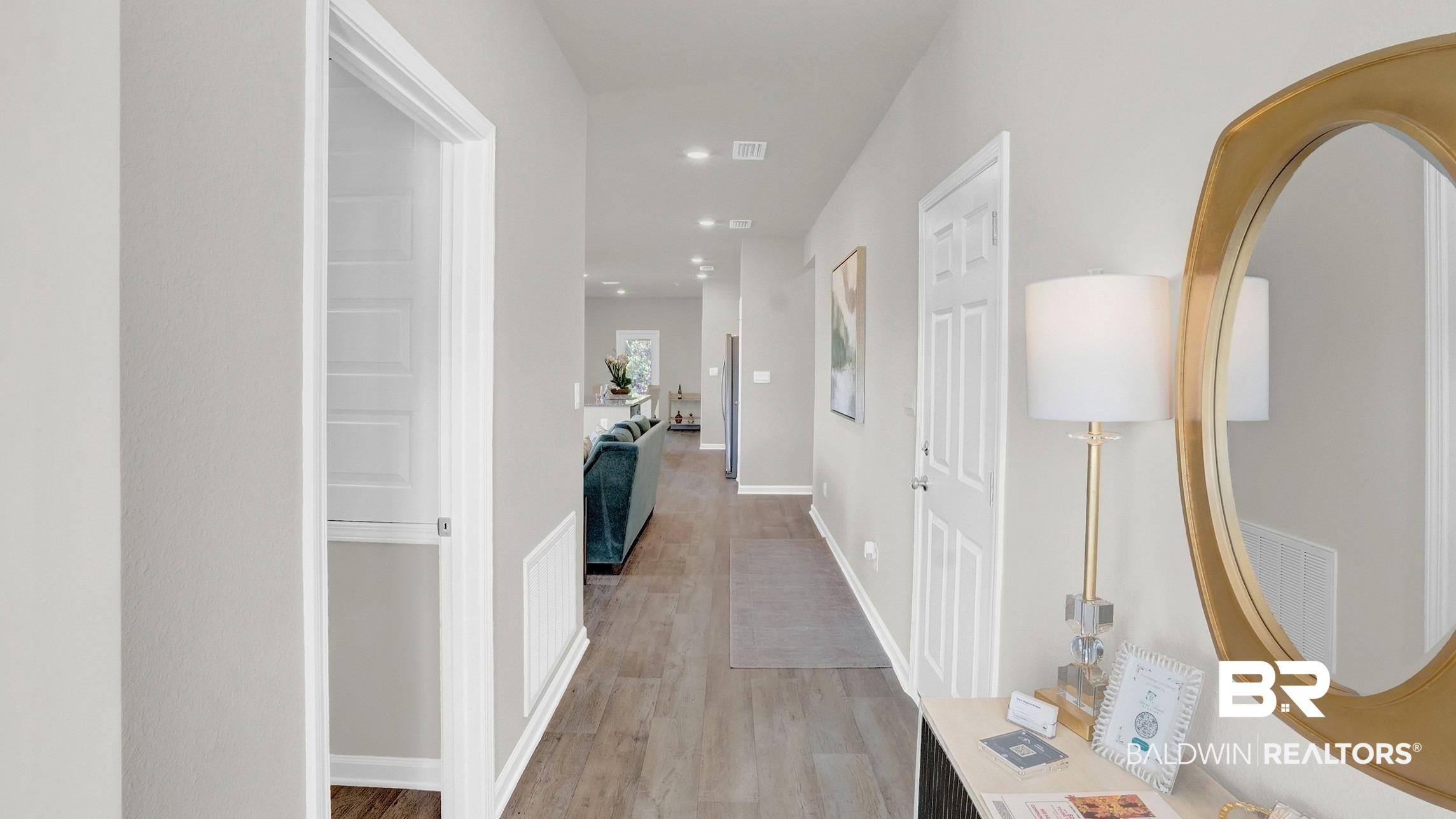 293 Hudson Loop Fairhope, AL 36532 - Photo 2 of 30 Hallway with light wood finished floors and recessed lighting