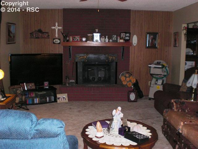 27176 Big Springs Road Calhan, CO 80808 - Photo 5 of 17 Living Room with Wood Burning Fireplace