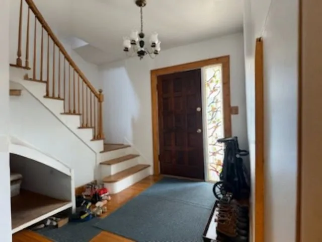 a view of a brick house with a window
