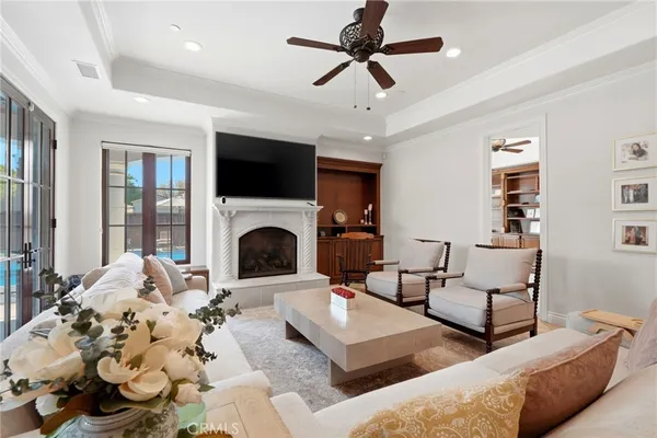 a living room with furniture