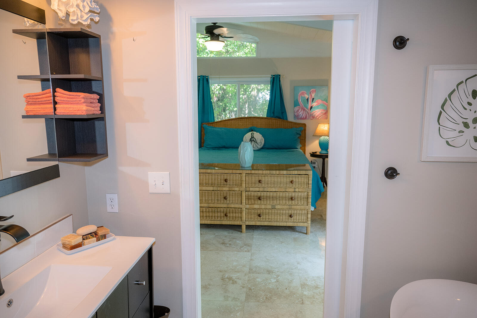 21 Sunset Road Key Largo, FL 33037 - Photo 59 of 121 a bathroom with a sink and a mirror