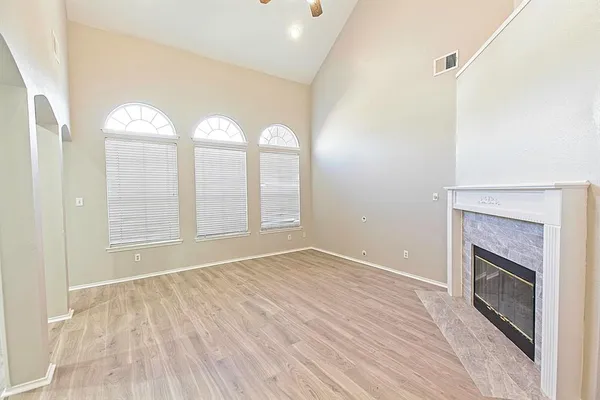 an empty room with a window