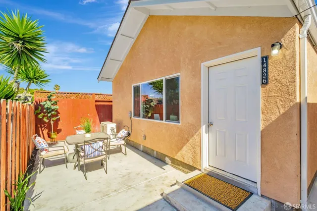 a outdoor space with chairs