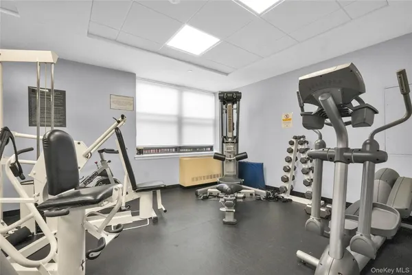 a room with gym equipment
