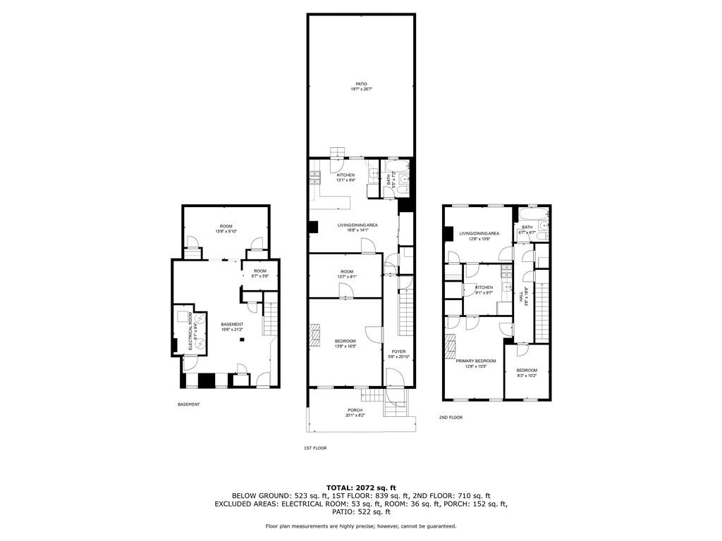 284 MacDougal Street Brooklyn, NY 11233 - Photo 23 of 23 a black and white photo of a floor plan