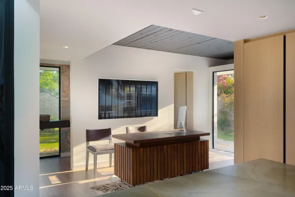 a living room with furniture