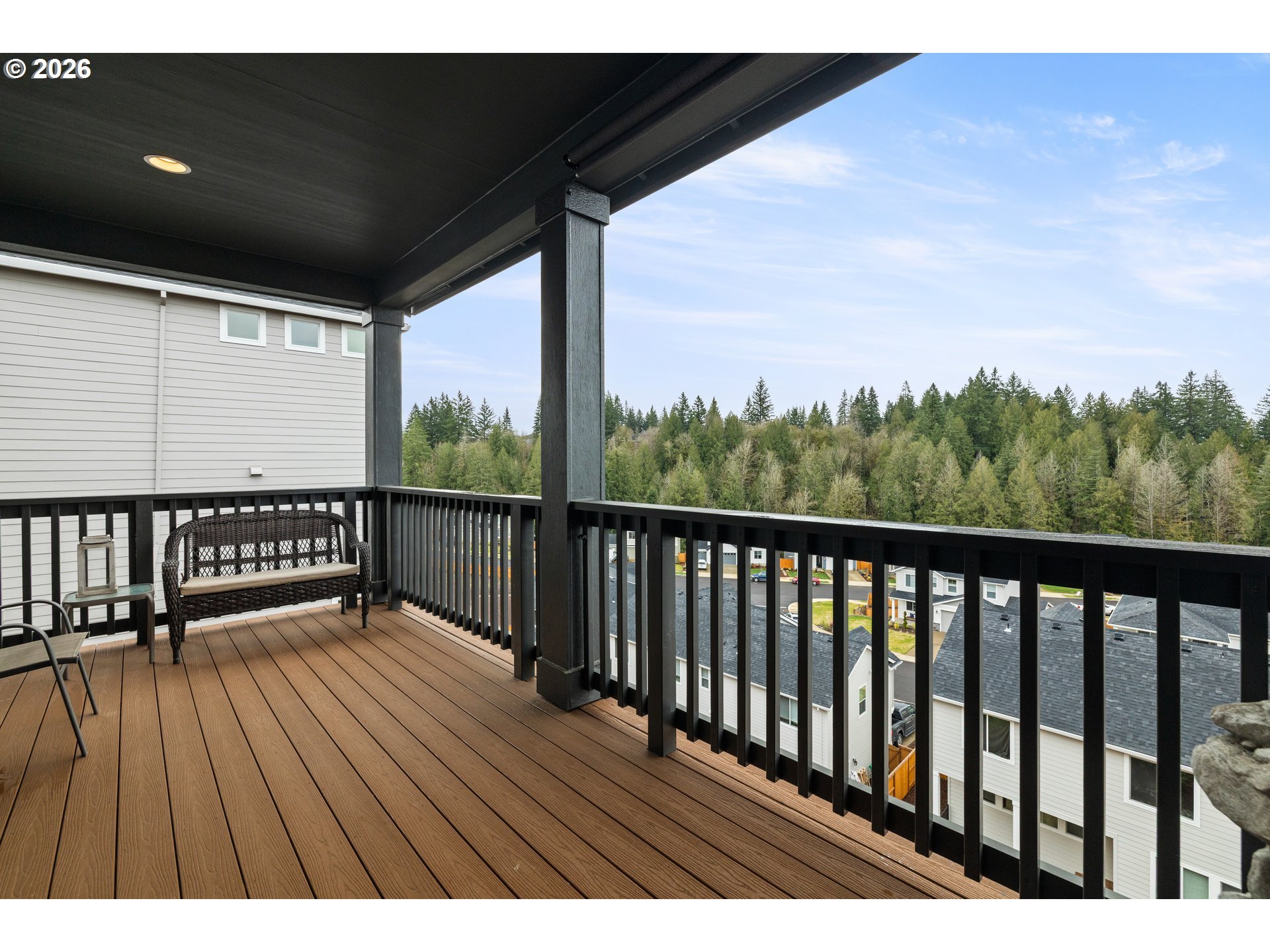 2081 Northeast Ridge Run Lane Estacada, OR 97023 - Photo 19 of 46 a view of balcony with wooden floor