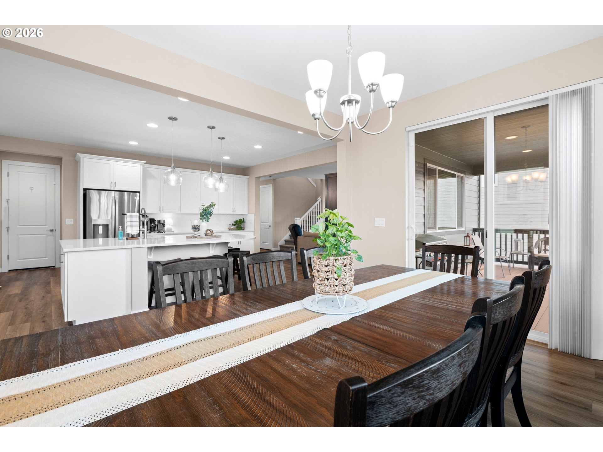 2081 Northeast Ridge Run Lane Estacada, OR 97023 - Photo 20 of 46 a view of a dining room with furniture and a chandelier