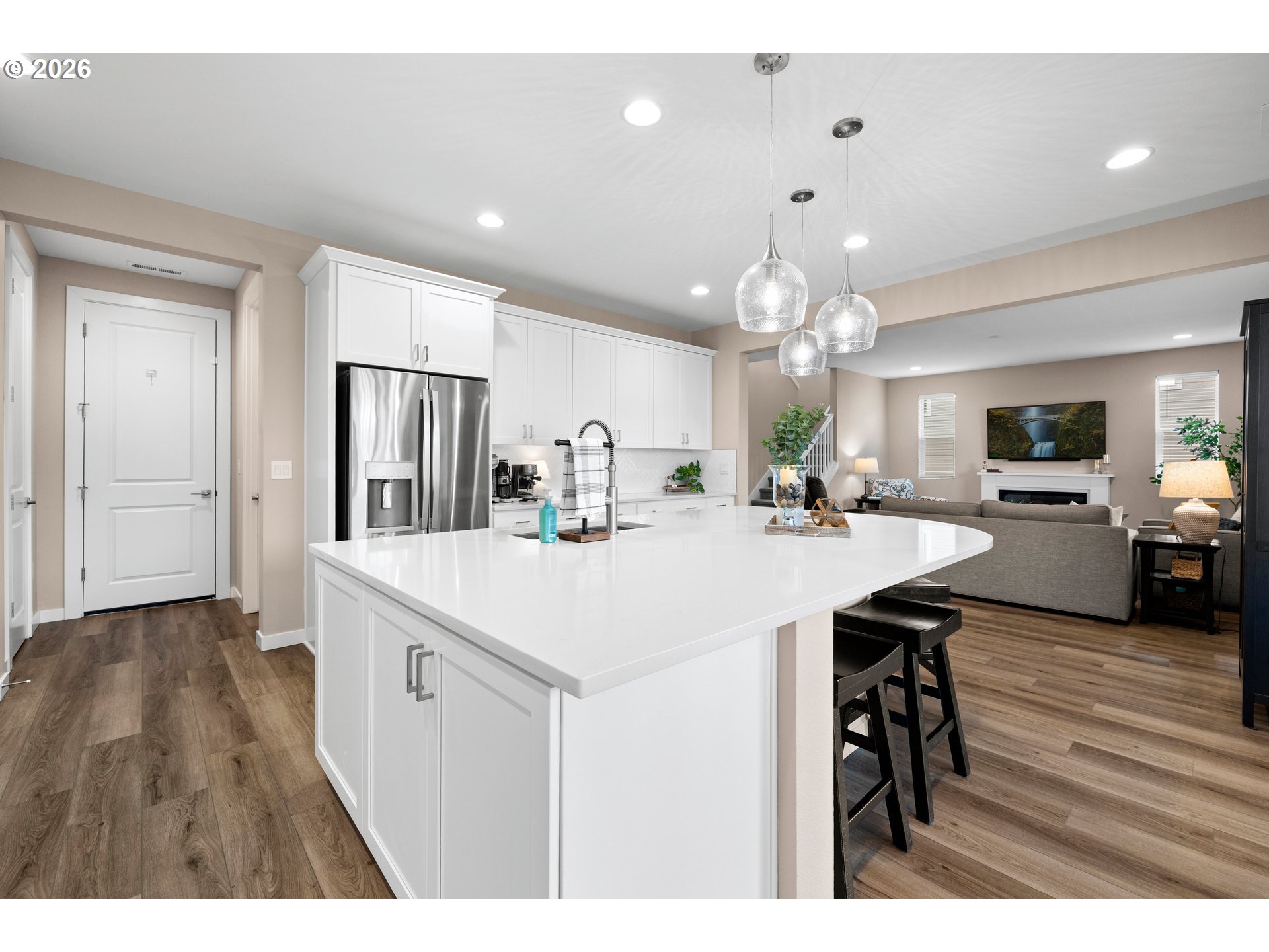 2081 Northeast Ridge Run Lane Estacada, OR 97023 - Photo 21 of 46 a kitchen with kitchen island a sink stainless steel appliances and cabinets