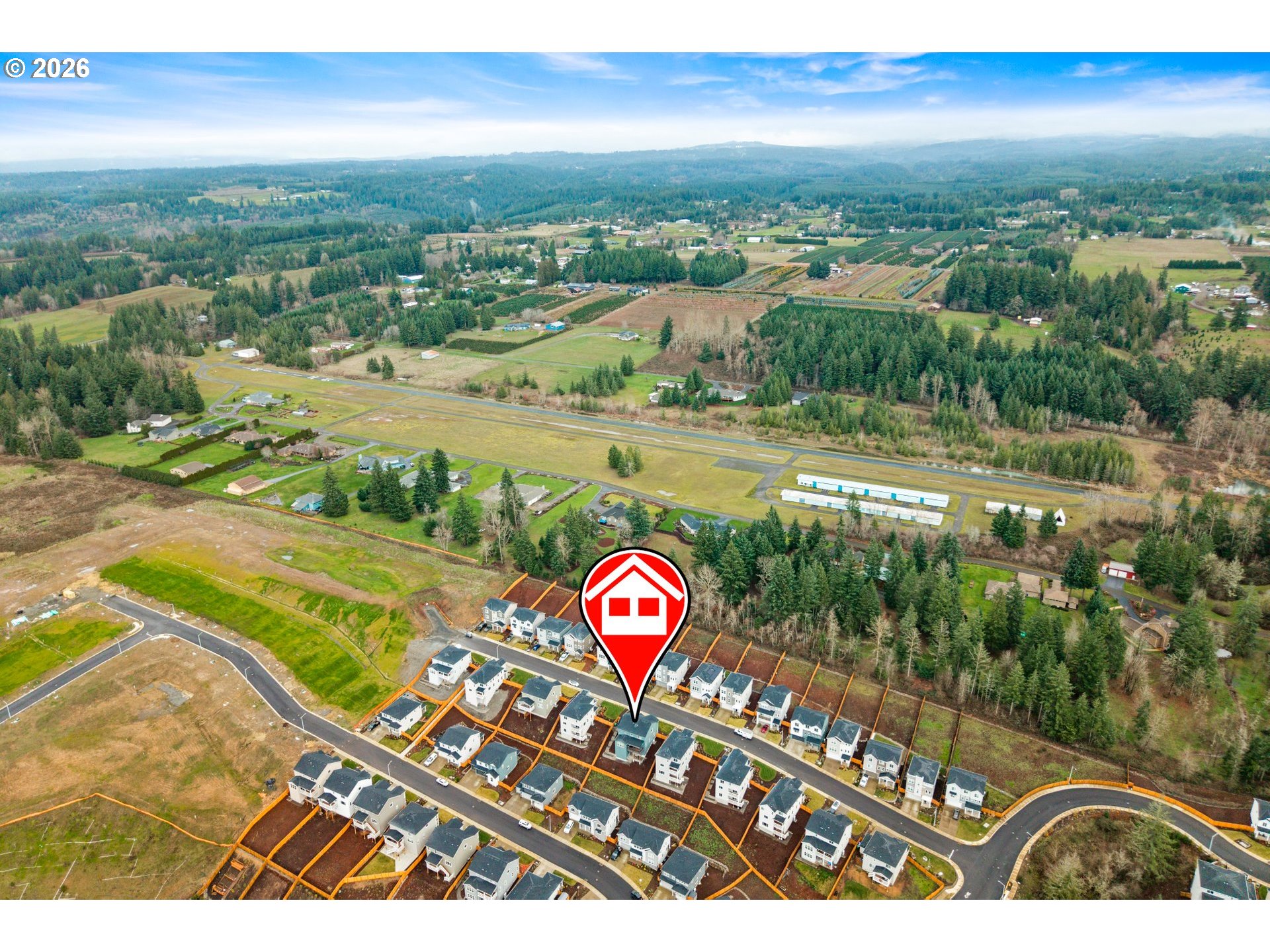 2081 Northeast Ridge Run Lane Estacada, OR 97023 - Photo 43 of 46 an aerial view of residential houses with outdoor space and river