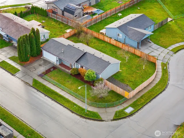 an aerial view of a house