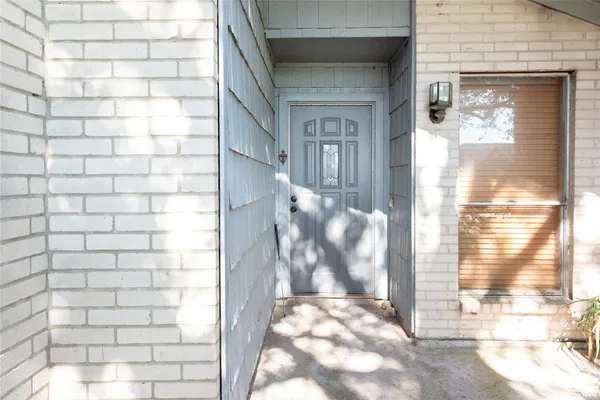 a view of a wooden door