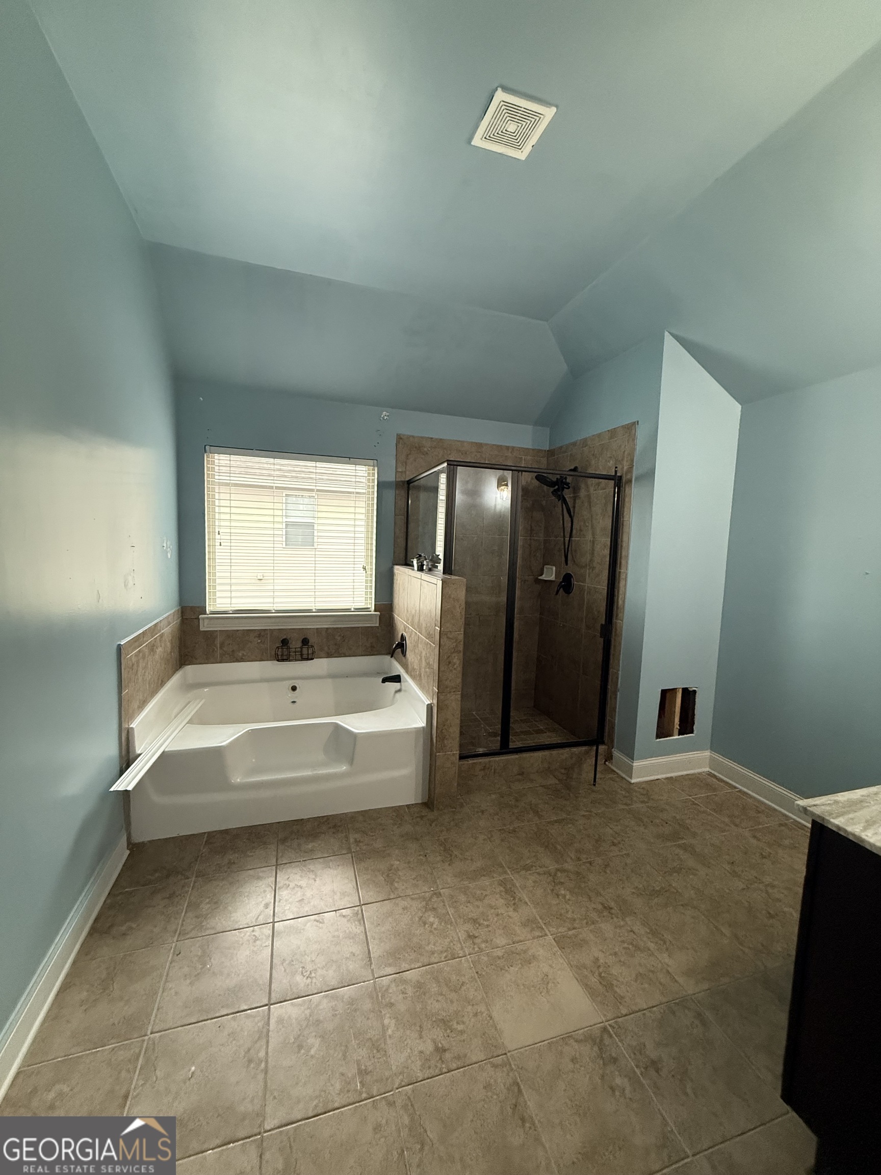 9159 Dover Street Lithia Springs, GA 30122 - Photo 8 of 23 a bathroom with a tub sink and mirror