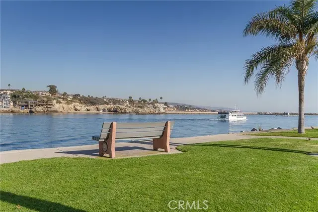 a view of street with potted plants