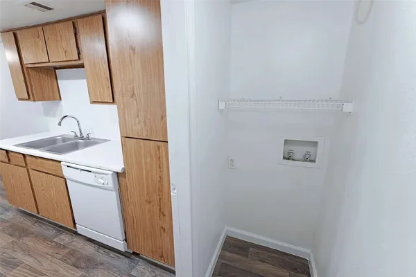 a bathroom with a sink and mirror