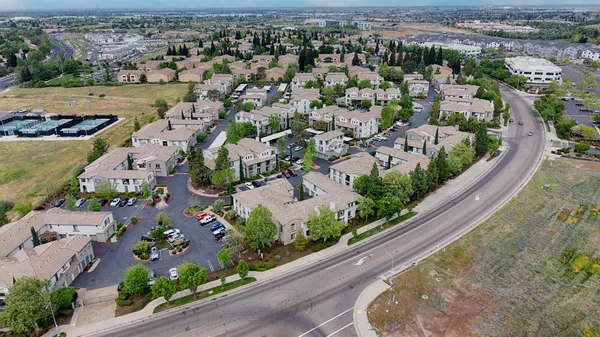 an aerial view of multiple house