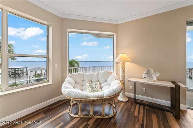 a view of balcony with couch