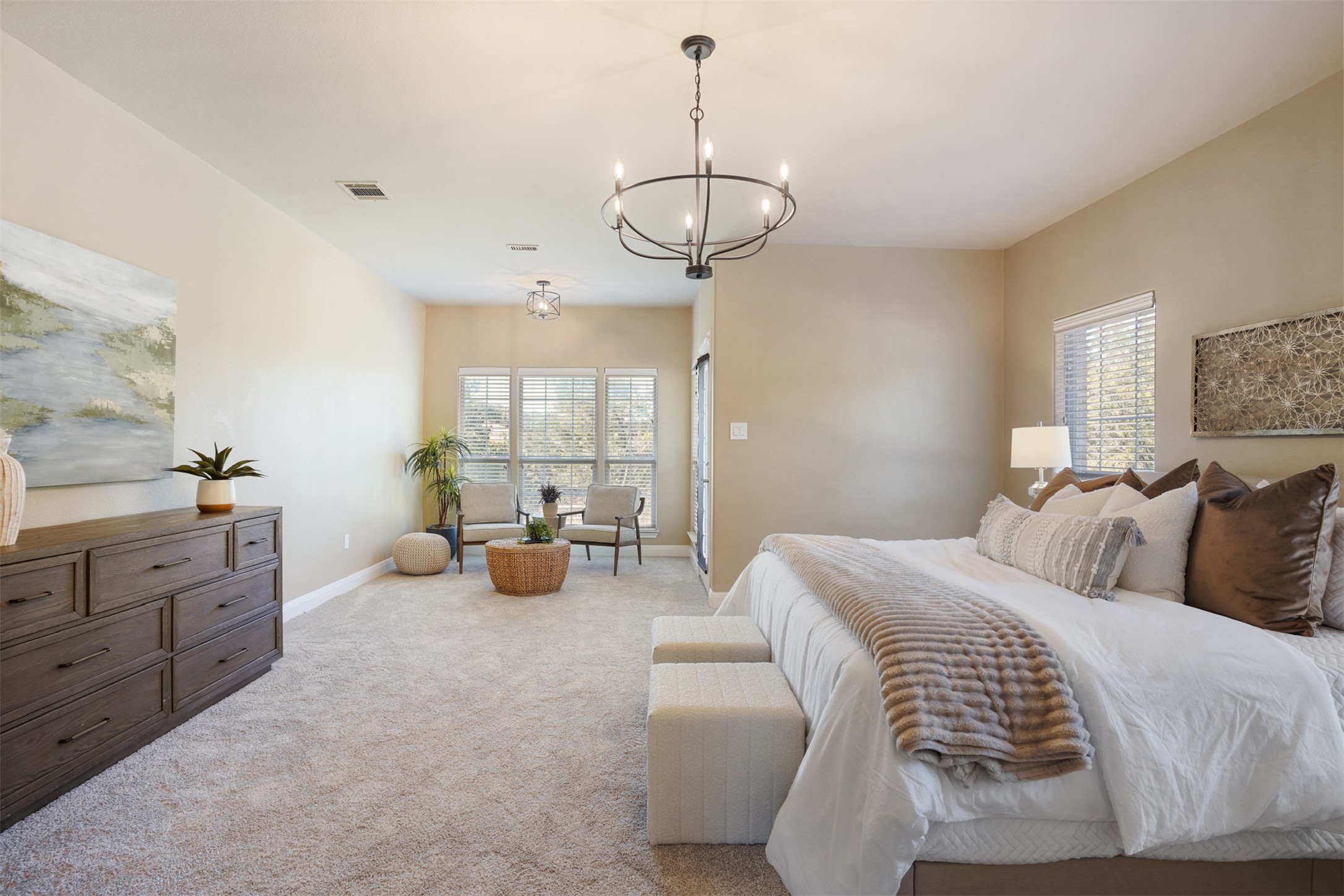 710 Timarron Leander, TX 78641 - Photo 15 of 22 Primary bedroom with sitting area that leads to back patio