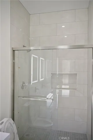 a bathroom with a shower