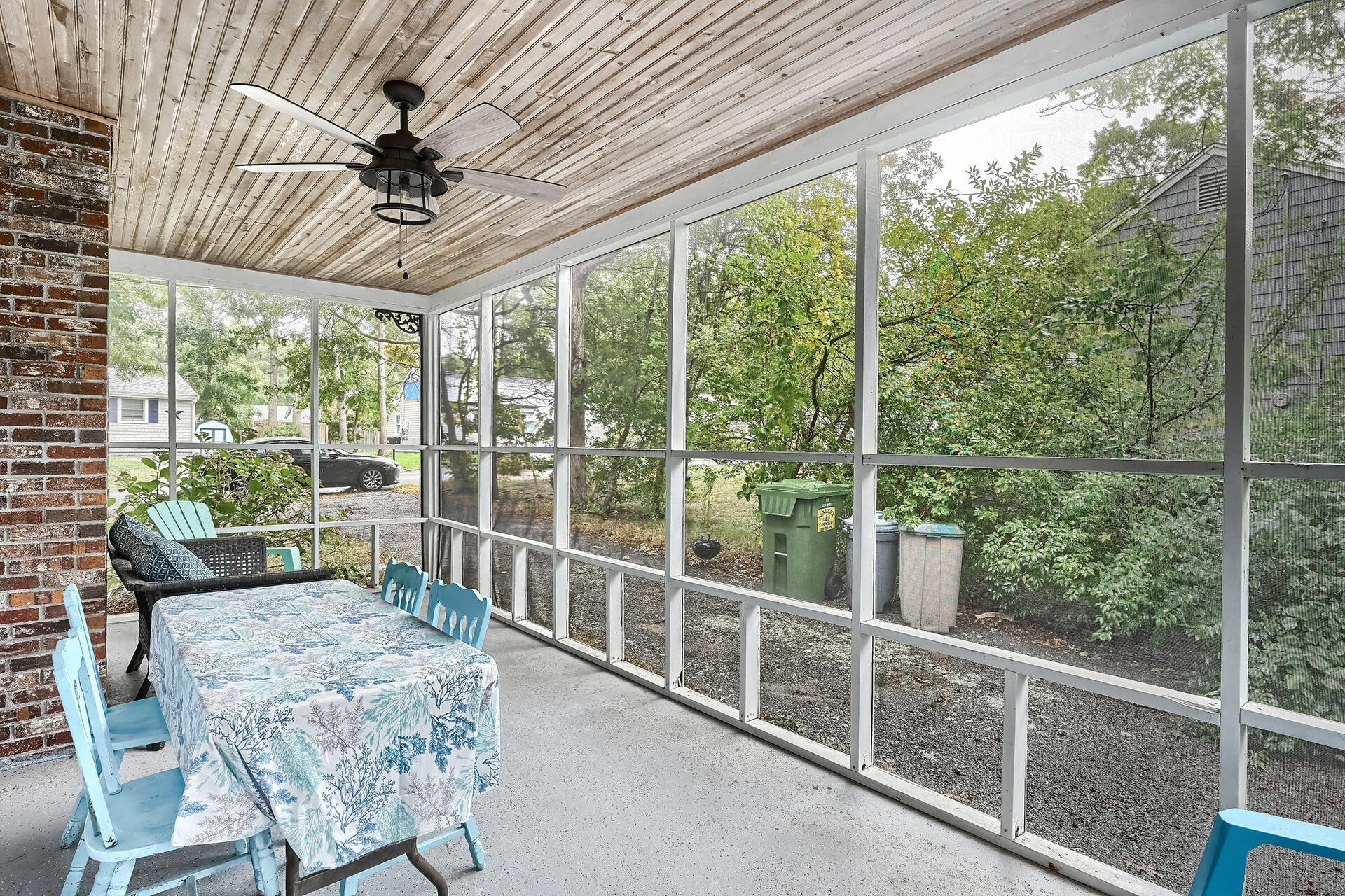 11 Mizzentop Lane Centerville, MA 02632 - Photo 13 of 18 a view of a dining room with furniture wooden floor and fan