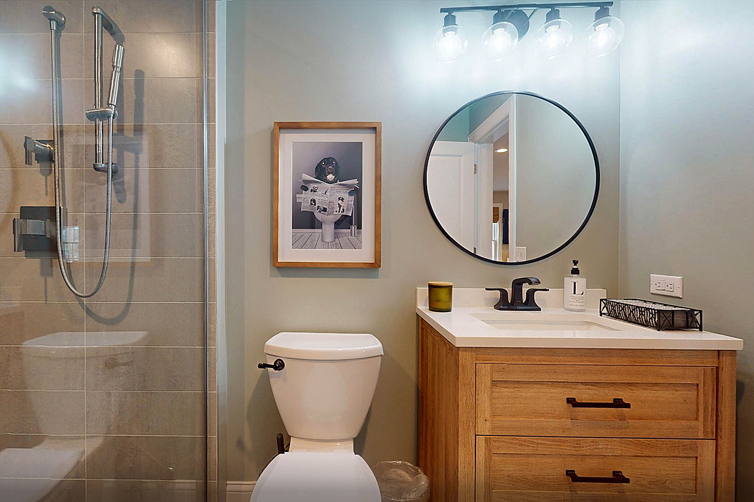 114 Hickory Street Frankfort, IL 60423 - Photo 18 of 46 a bathroom with a toilet sink and mirror