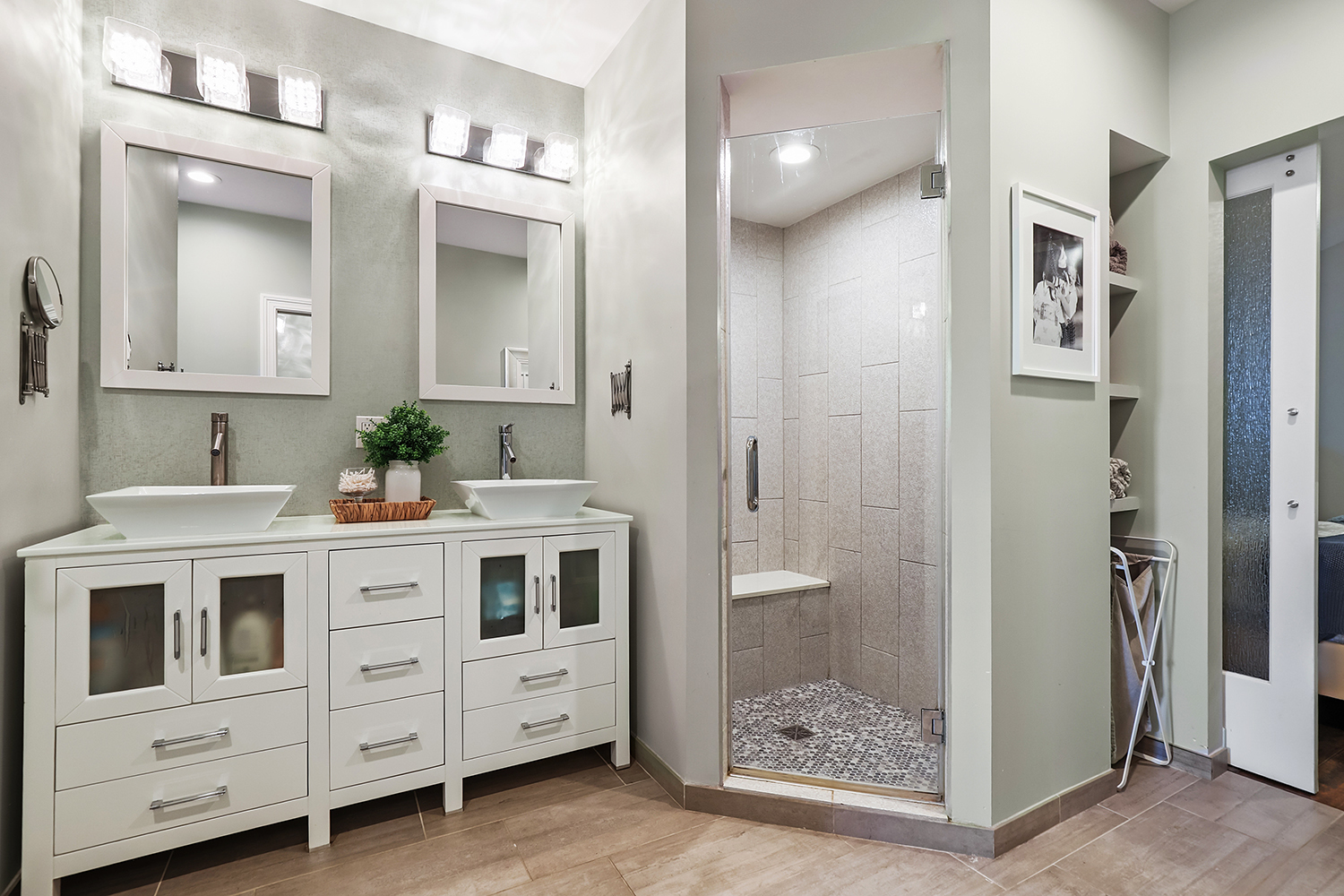 114 Hickory Street Frankfort, IL 60423 - Photo 24 of 46 a bathroom with a double vanity sink mirror and shower