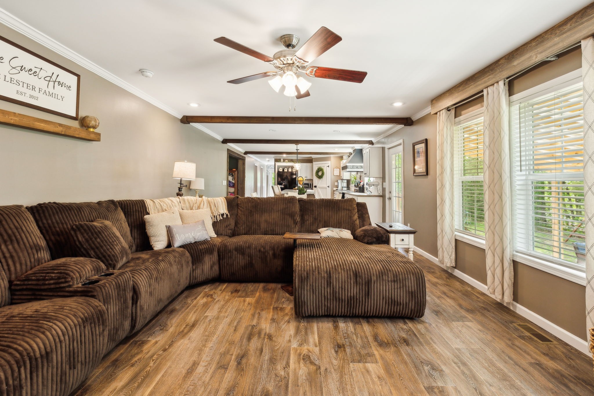 2182 New Home Road Smithville, TN 37166 - Photo 30 of 67 a living room with furniture and a large window with wooden floor