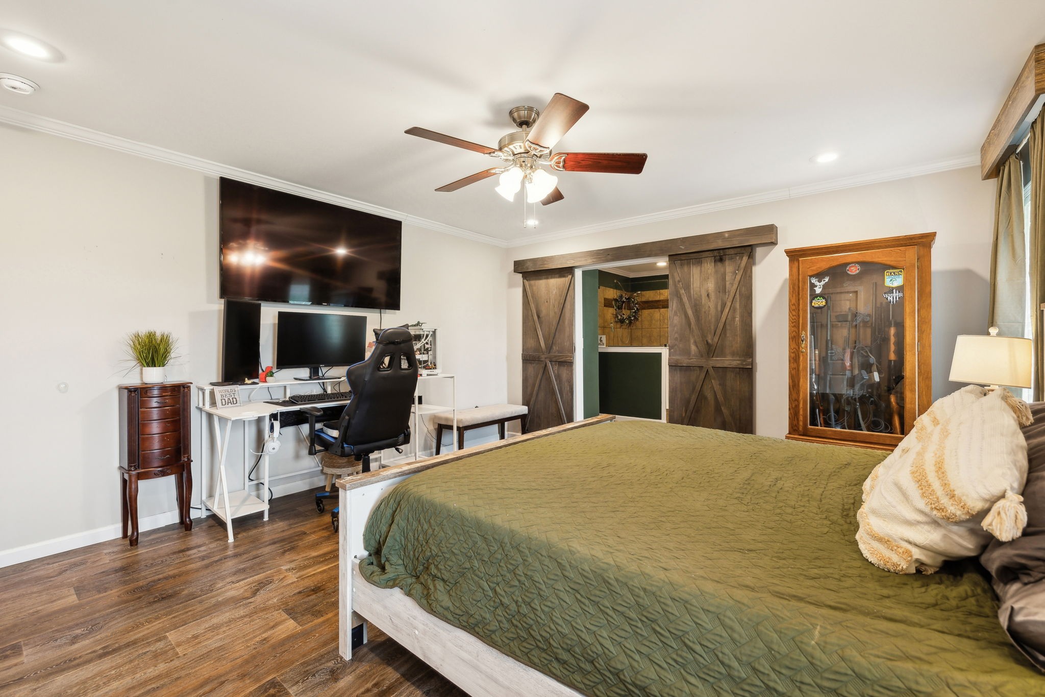 2182 New Home Road Smithville, TN 37166 - Photo 8 of 67 a bedroom with a bed and a chandelier