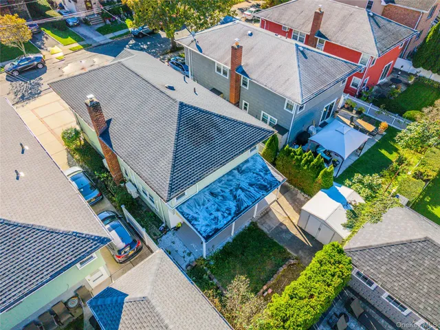 an aerial view of a house