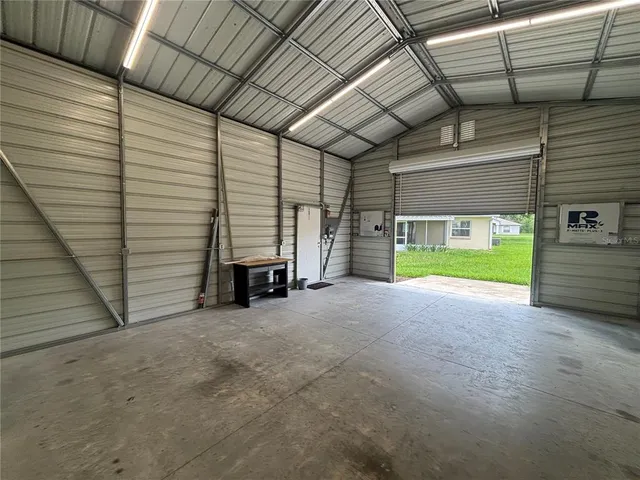 a view of a house with a garage