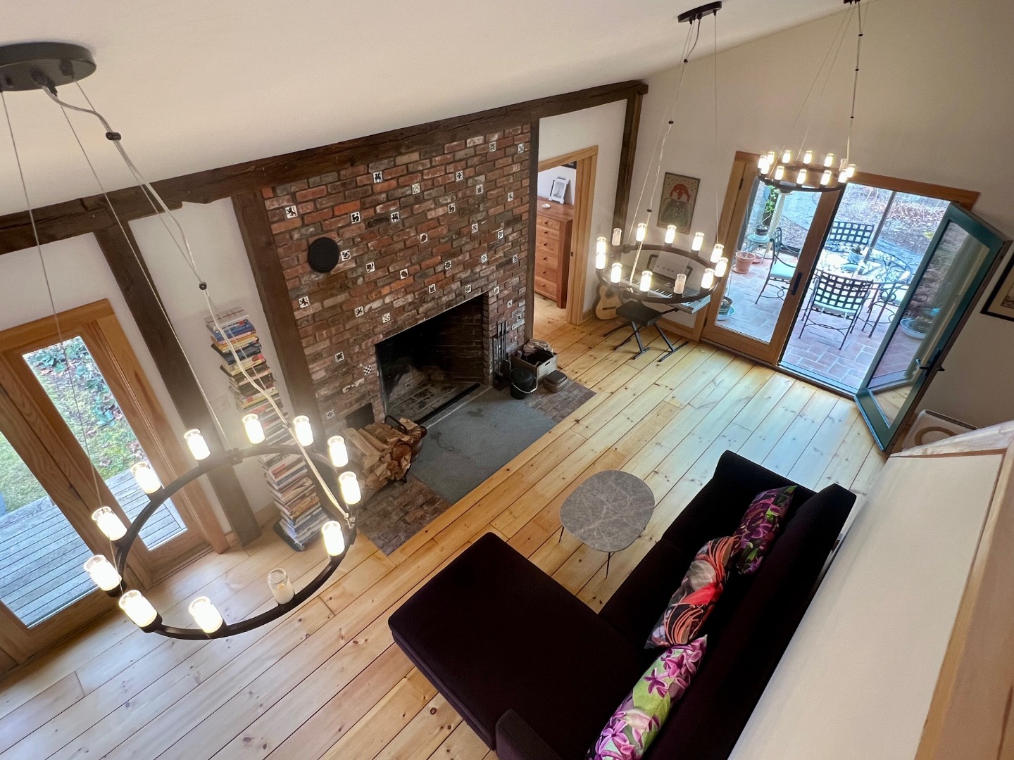 50 Bradley Martin Road West Tisbury, MA 02568 - Photo 11 of 37 a living room with furniture and a fireplace