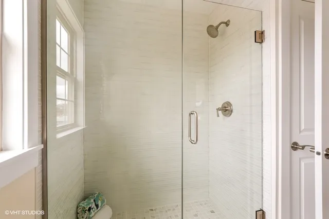 a bathroom with a shower