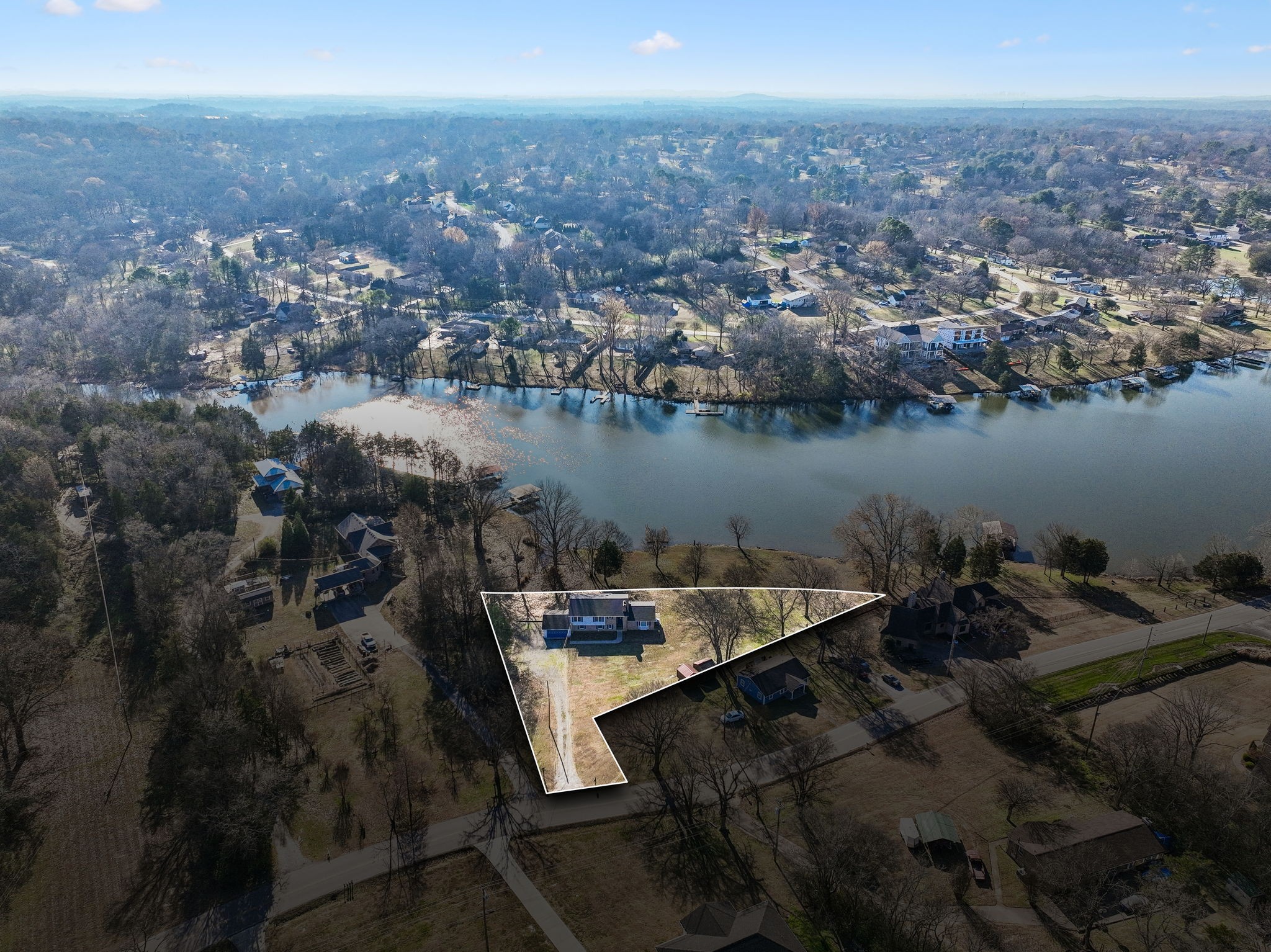 1795 Needmore Road Old Hickory, TN 37138 - Photo 56 of 56 an aerial view of a house with a lake view