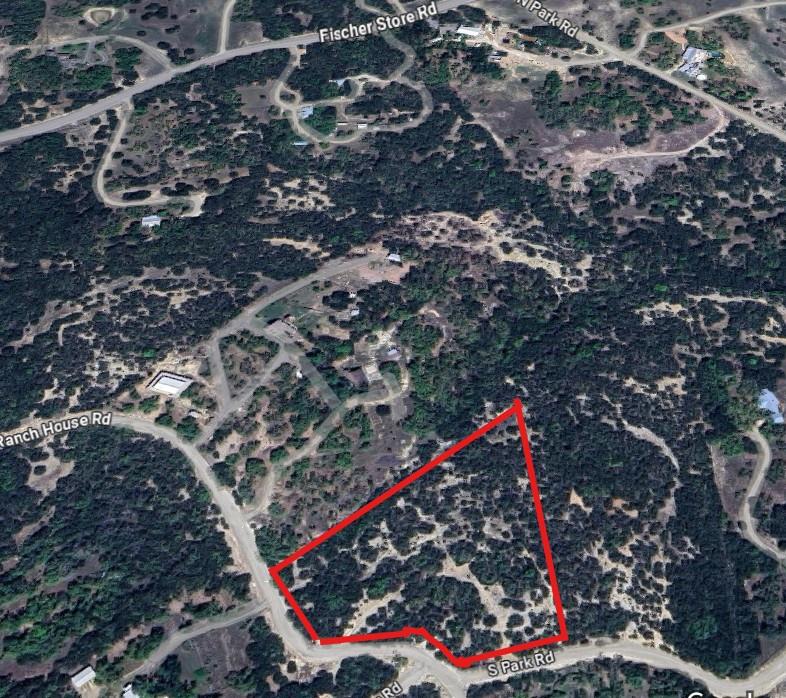 221 Ranch House Rd, Wimberley, TX. Lot lines are approximate.