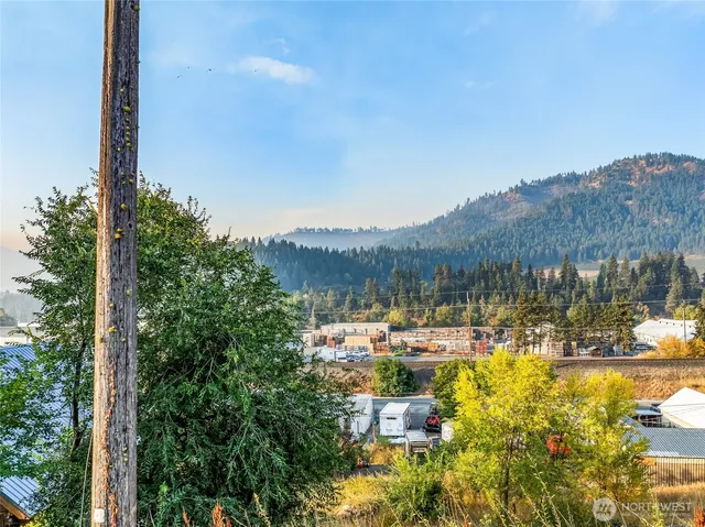 a view of a lake with a mountain