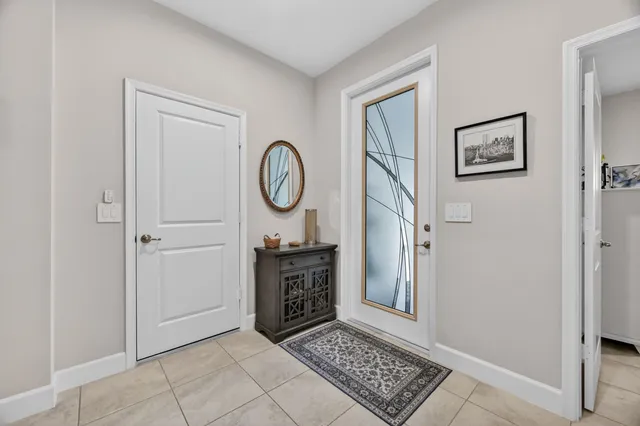 a view of a hallway with entryway