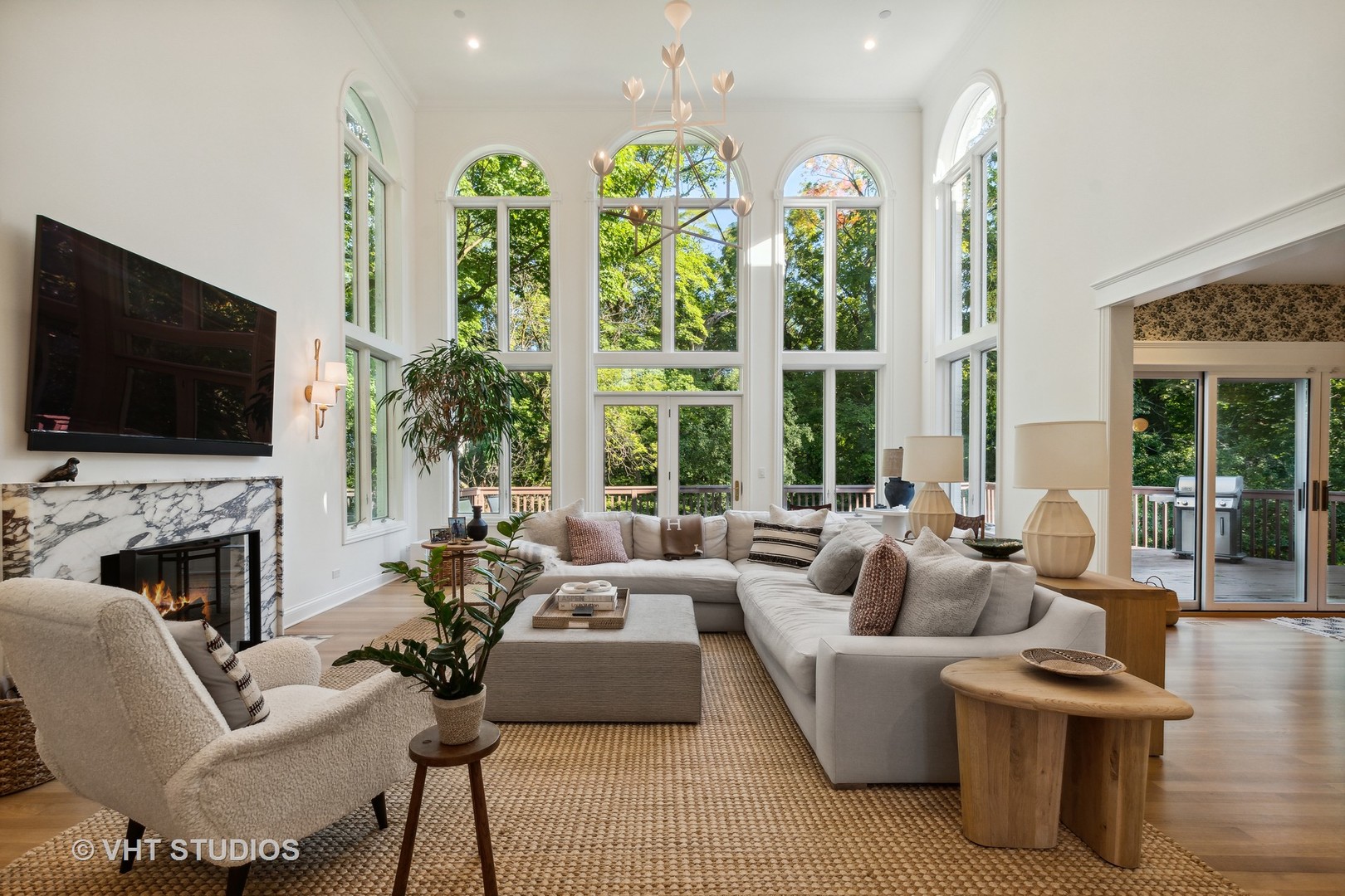 37 Sheridan Road Highland Park, IL 60035 - Photo 15 of 48 a living room with fireplace furniture and a flat screen tv