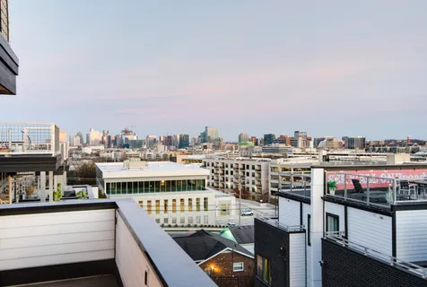 a view of city from balcony