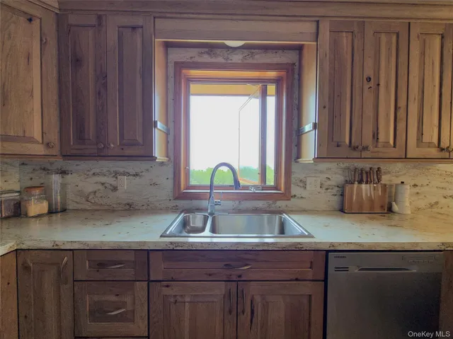 a large kitchen with lots of counter top space