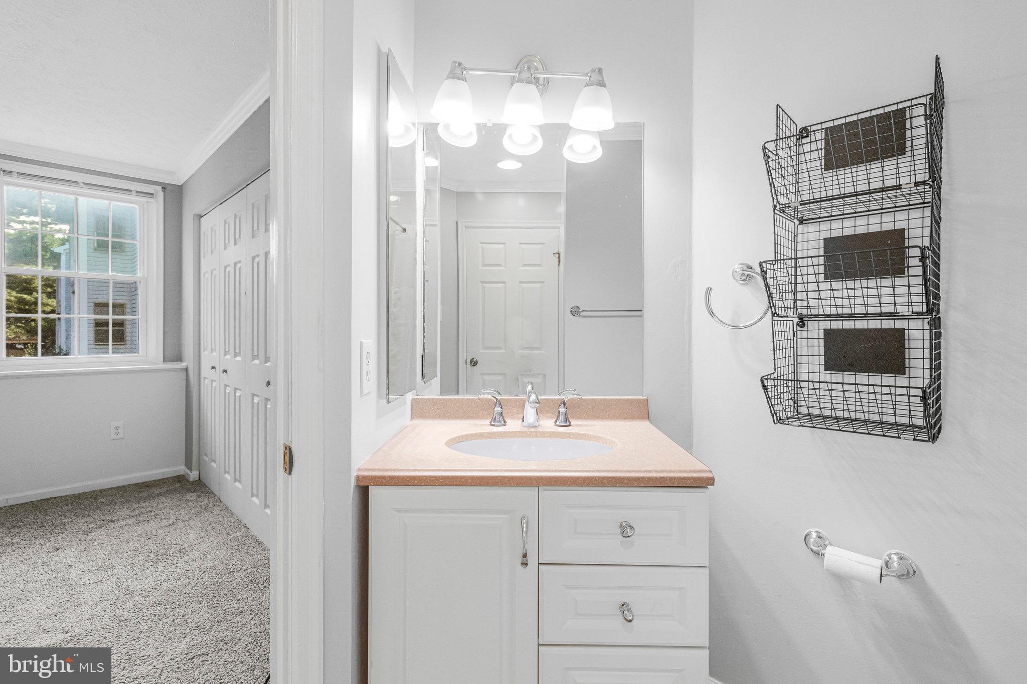 12212 Eagles Nest Court, Unit B Germantown, MD 20874 - Photo 30 of 36 a bathroom with a sink shower and a mirror