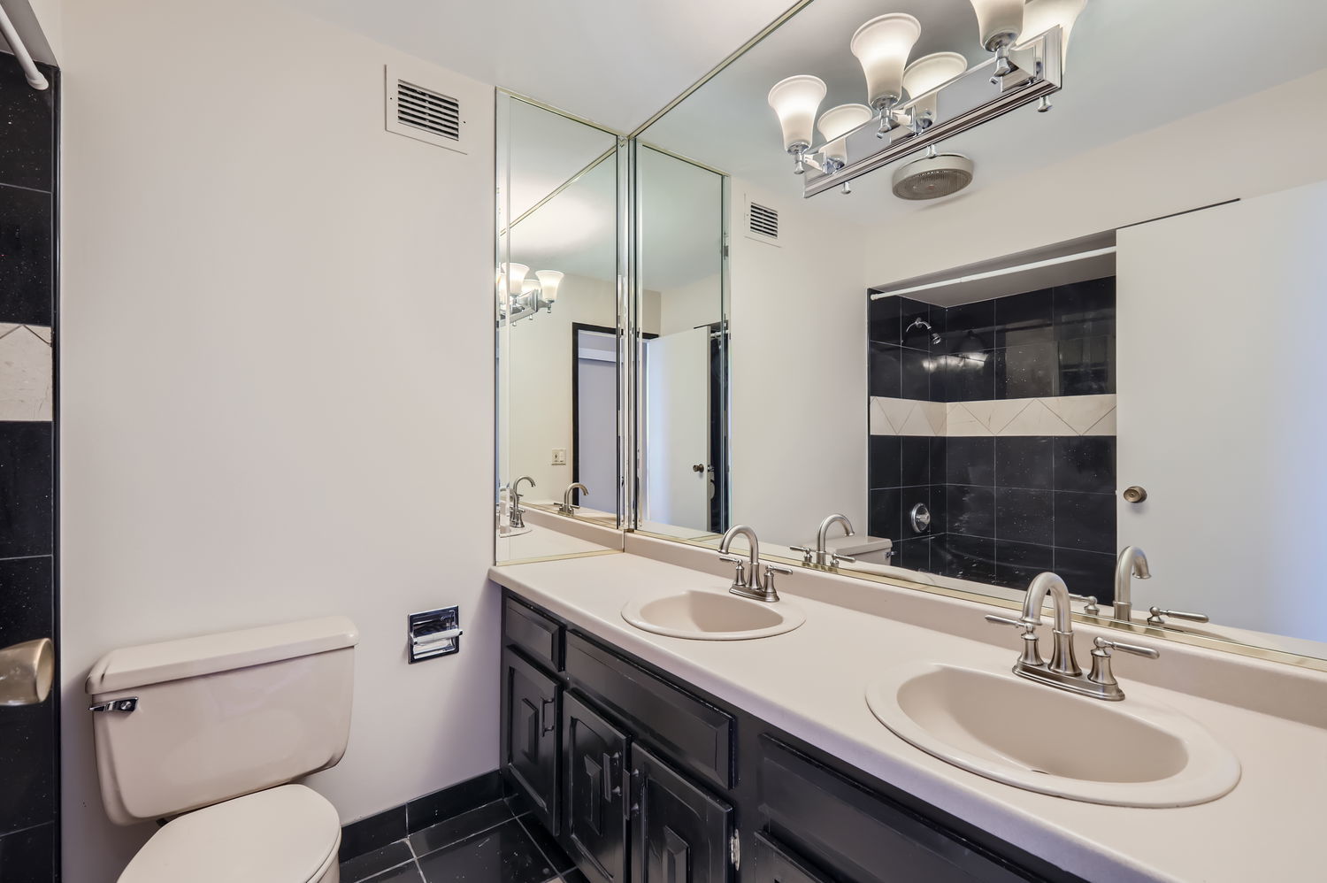 20 North Tower Road, Unit 12M Oak Brook, IL 60523 - Photo 17 of 28 a bathroom with a toilet a sink and a mirror