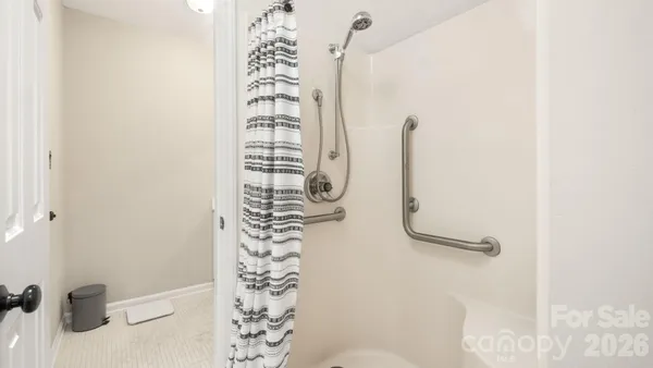 a bathroom with a shower
