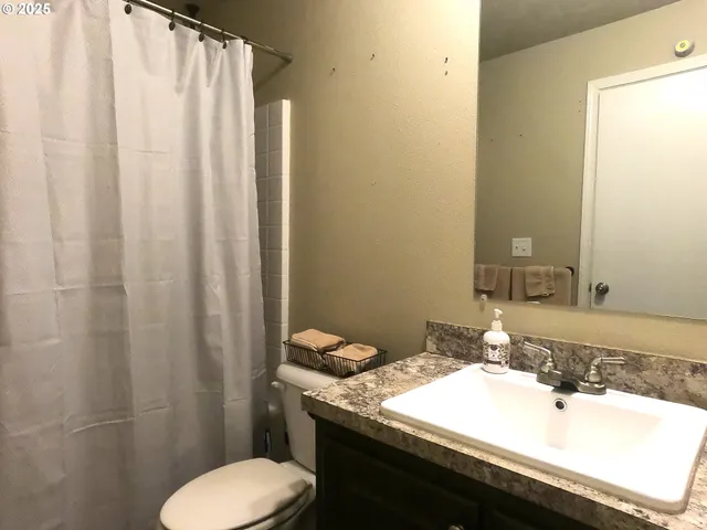 a bathroom with a sink toilet and vanity