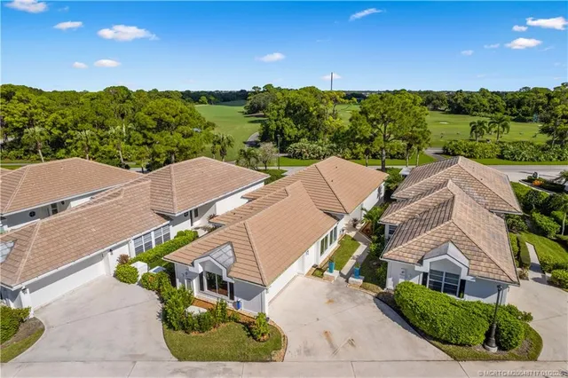 a aerial view of a house with a garden