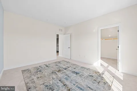 an empty room with closet