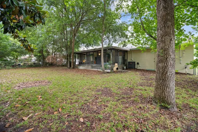 a view of a yard with porch