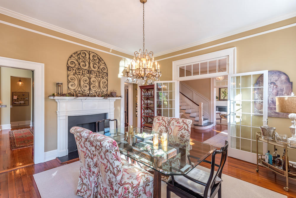 27 Rutledge Boulevard Charleston, SC 29401 - Photo 13 of 50 27 Rutledge Dining Room Fireplace